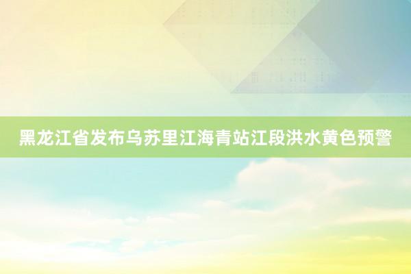 黑龙江省发布乌苏里江海青站江段洪水黄色预警