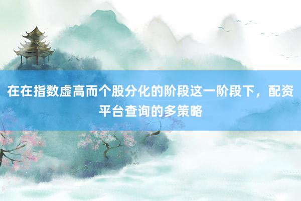 在在指数虚高而个股分化的阶段这一阶段下，配资平台查询的多策略