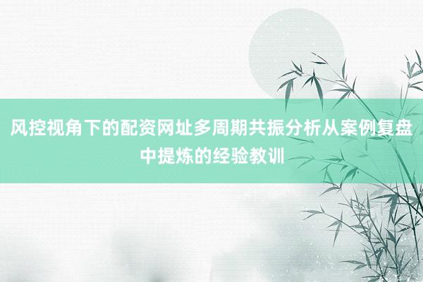 风控视角下的配资网址多周期共振分析从案例复盘中提炼的经验教训