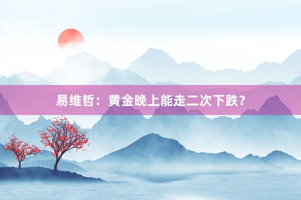 易维哲：黄金晚上能走二次下跌？