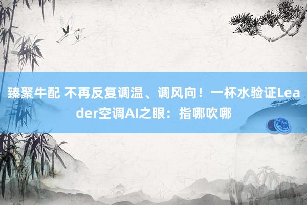 臻聚牛配 不再反复调温、调风向！一杯水验证Leader空调AI之眼：指哪吹哪