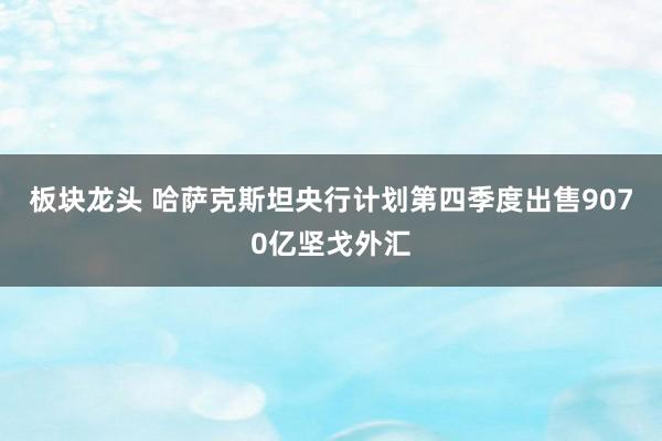板块龙头 哈萨克斯坦央行计划第四季度出售9070亿坚戈外汇