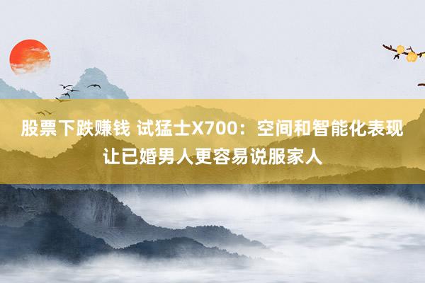 股票下跌赚钱 试猛士X700：空间和智能化表现让已婚男人更容易说服家人