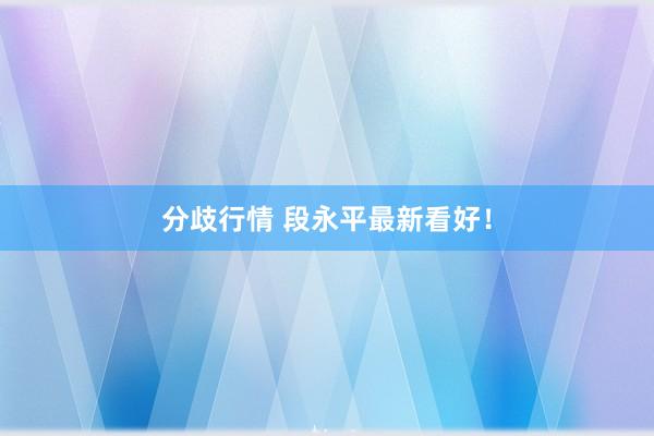 分歧行情 段永平最新看好！