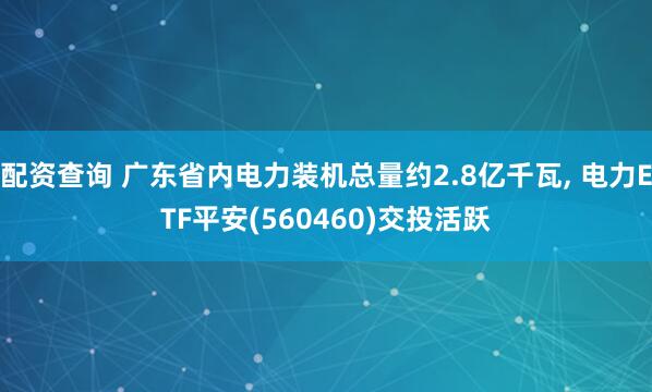 配资查询 广东省内电力装机总量约2.8亿千瓦, 电力ETF平安(560460)交投活跃