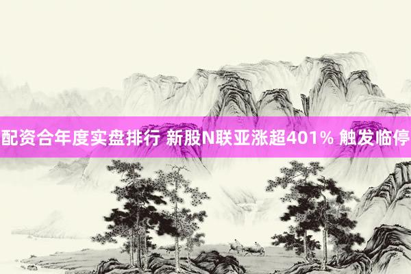 配资合年度实盘排行 新股N联亚涨超401% 触发临停